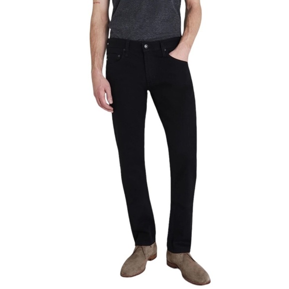 AG Adriano Goldschmied The MATCHBOX Slim Straight Black Denim Jeans Size 36 - Picture 1 of 13